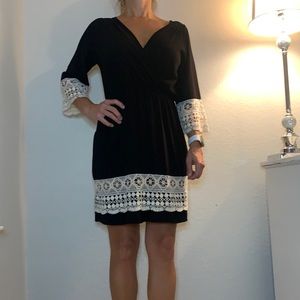Black sage dress w lace